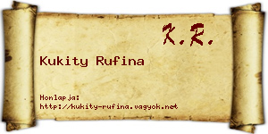 Kukity Rufina névjegykártya